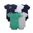 Baby Unisex Unisex 5PCS Set Cotton Delicate Patterns Baby Clothes Unisex Short Sleeve Baby Rompers