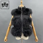 Vest Raccoon Fur Vest Women New Design Winter Luxury Cashmere Fluffy Natural Raccoon Fur Vest