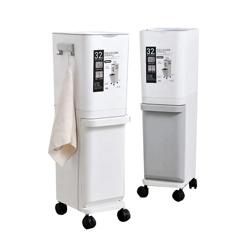 High Quality Household Double Recycle Trash Bin For Kitchen Buy Plastic Trash Bin Kitchen Trash Can Classified Plastic Dustbin Product On Alibaba Com