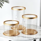 White Wedding Hot Sales Disposable Round Transparent White Tall 4 6 8 10 Inch Wedding Cake Boxes In Bulk