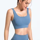 Underwear Pure Color Wide Shoulder Straps Halter Sports Vest Gathered Sling Yoga Bra Fitness Underwear