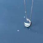 Silver Star Silver N2769 New 2021 Joyeria 925 Silver Crystal Diamond Clavicle Star Moon Silver Necklace