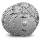Cymbal Sets Arborea Mute Cymbals High Polished Silver Low Volume Cymbal Set