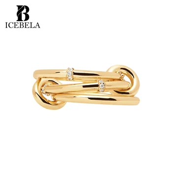Wholesale Unique Luxury Minimalist 925 Sterling Silver Stackable Zircon Classical Special Eternity Multi-Rings for Girls