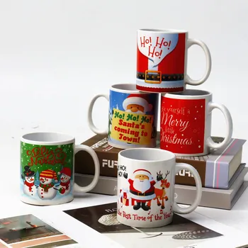 Wholesale Custom Personalized White 11 Ounce Ceramic Coffee Mugs With Logo Christmas Mugs Sublimation Ceramic Cups