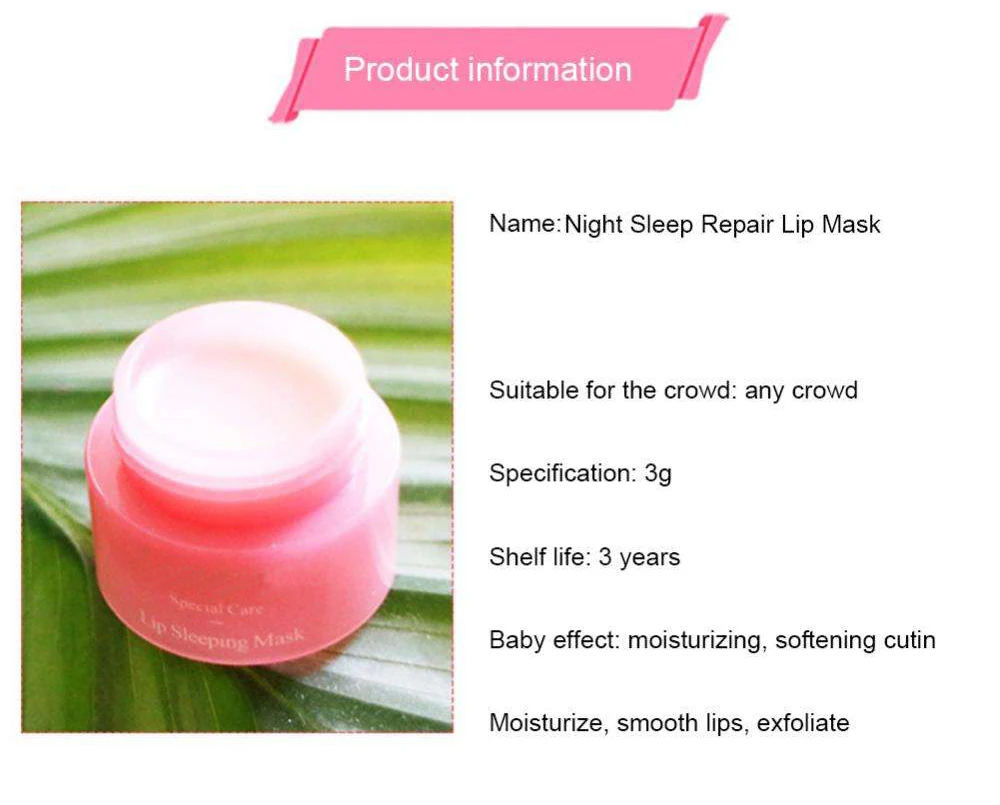 3g Berry Korea Lip Balm Night Care Hydrated Maintenance Sleeping Lip