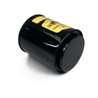Box Tea Deep Round Tin Box Gold Black Color / Tin Box For Tea Packaging Blank Round Tea Tin Can