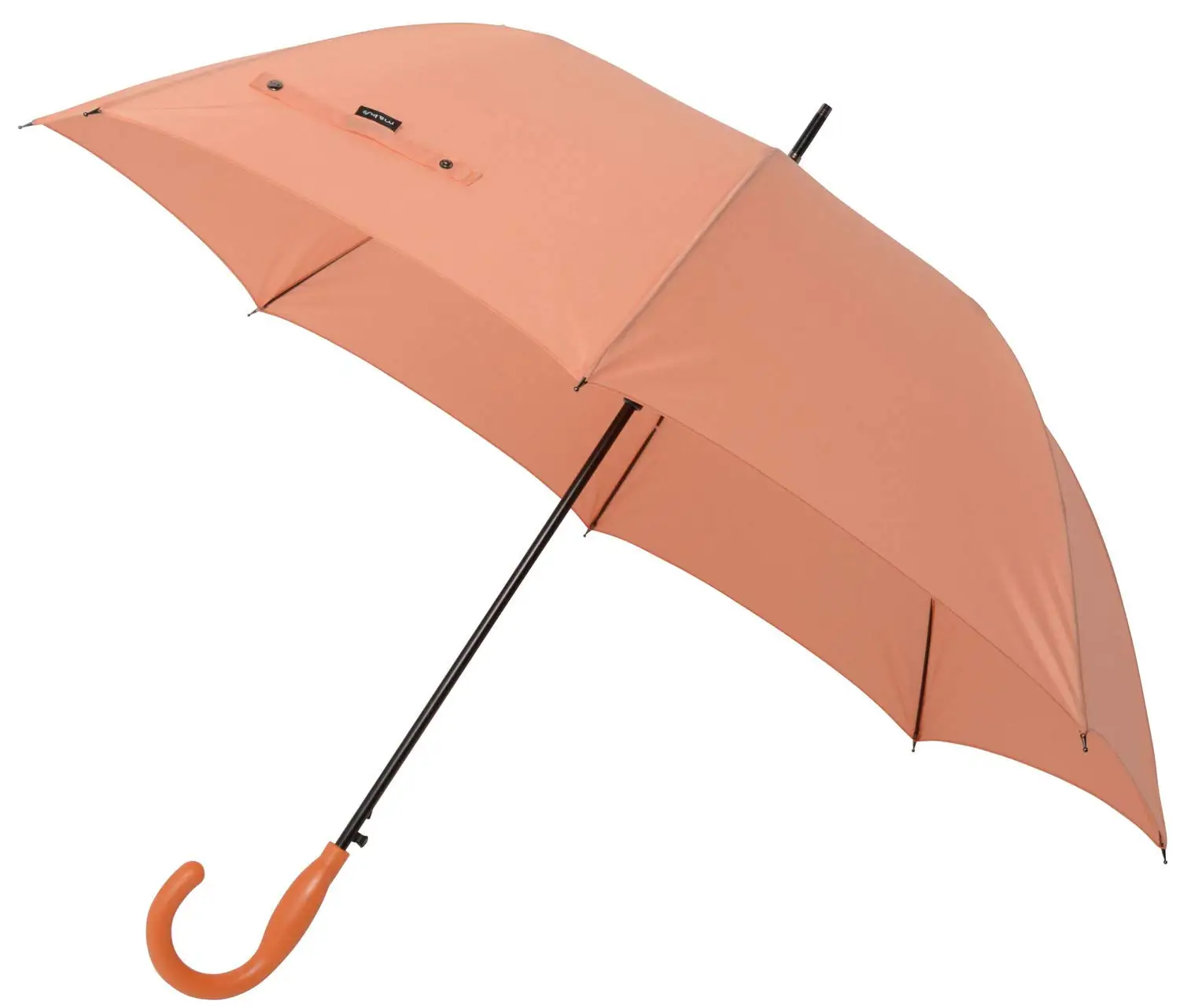 plastic j handle umbrella Orange color cheaper rain waterproof straight umbrella can do customer logo promotion uv umbrella
