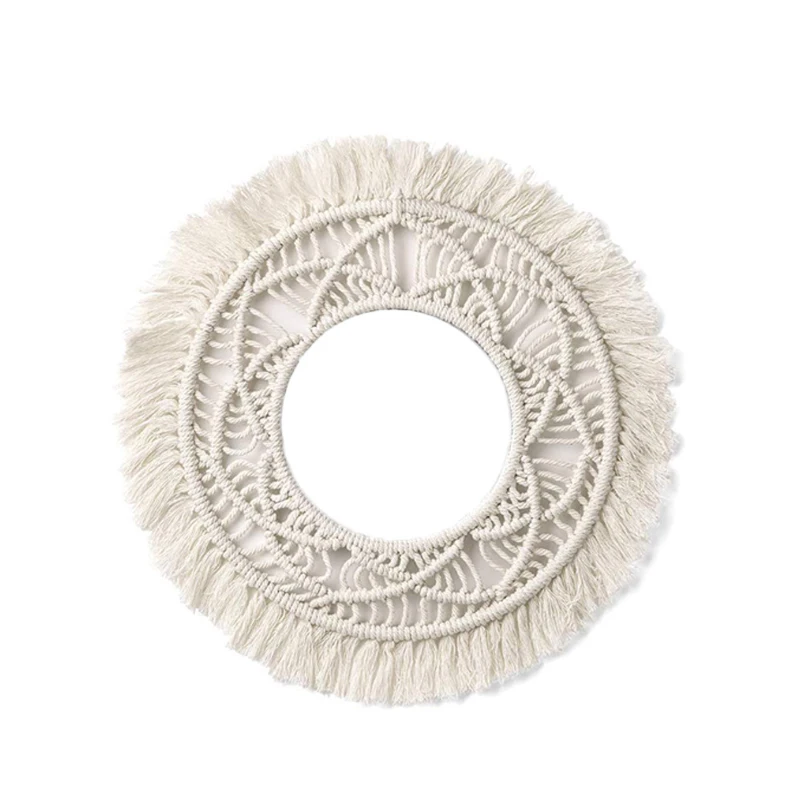 macrame woven wall hanging wall decor The Oval Line Thulani Off white