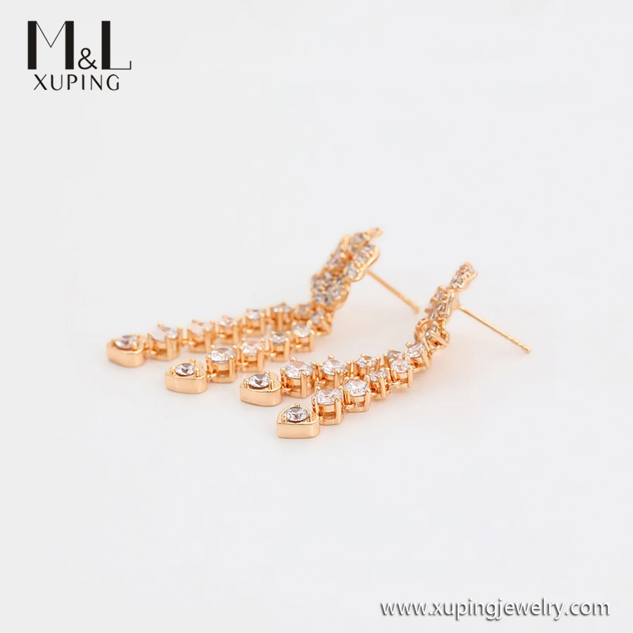 ML30588 XUPING JEWELRY ML Store luxury Copper Alloy Camellia Drop Earrings Long Women Factory Direct Sale Tassel earrings