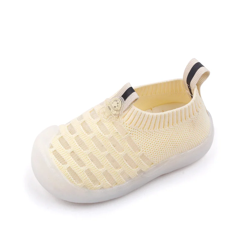Spring and Summer Solid Color Mesh Surface Breathable Children Soft Soled Toddler Floor Shoes details