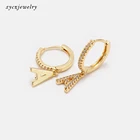 Gold Cz Wholesale 2020 New Fashion 26 Letters Of Alphabet 18k Gold Plated CZ Charms Letter Initial Earrings