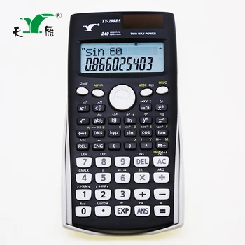 TY-290ES 10+2 Digit 2-Line Large Display Scientific Calculator with 240 Function for middle/high school two way power