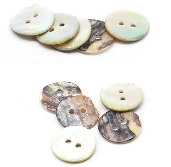 Lots 100Pcs Neutrals Mother of Pearl Round Shell Buttons 10mm Sewing Buttons 