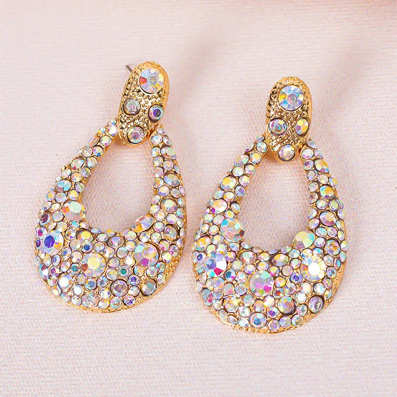creative skull alloy diamond set geometric earrings personality Bohemian style earrings for women