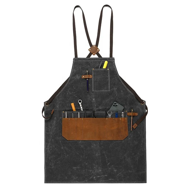 Waxed Work Aprons for Carpenters Hotel Work Working Uniform Cobbler Aprons Heavy Duty Wearable Durable Tool Apron