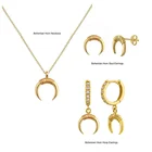 Earring Silver Plated Earrings Gemnel 925 Silver Trend Jewelry 18k Gold Plated Diamond Bohemian Horn Hoop Huggie Earring