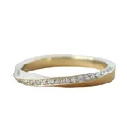 14k Gold Diamond Ring Customized 14k Solid Yellow Gold Diamond Mobius Infinity Wedding Ring