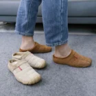 Shoes Warm Slippers Custom Indoor Winter Warm Men's Suede Slippers Shoes Luxury Home Men Leather Slippers 2021