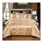 Classic Family Classic European Style Silk Sheets Jacquard Gold Family Polyester Bedding Set