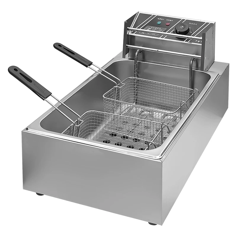 Commercial Restaurant 12L Electric Fryer Single Tank Double Screen for Home Use for Potato Chips Hotels Food Shops