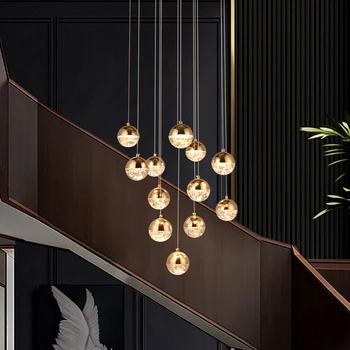 Minimalist style customizable villa staircase duplex staircase pendant light living room dining room pendant light