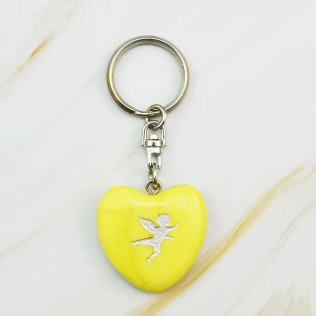 Best Price Stones Heart Keychain With Engraving Pocket Stone Heart for Customizable gifts keychains for Bikes