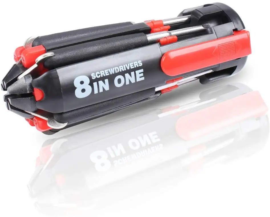 8 in 1 new MULTIFUNCTION SCREWDRIVER with 6 LED LIGHT portable STAINLESS STEEL 