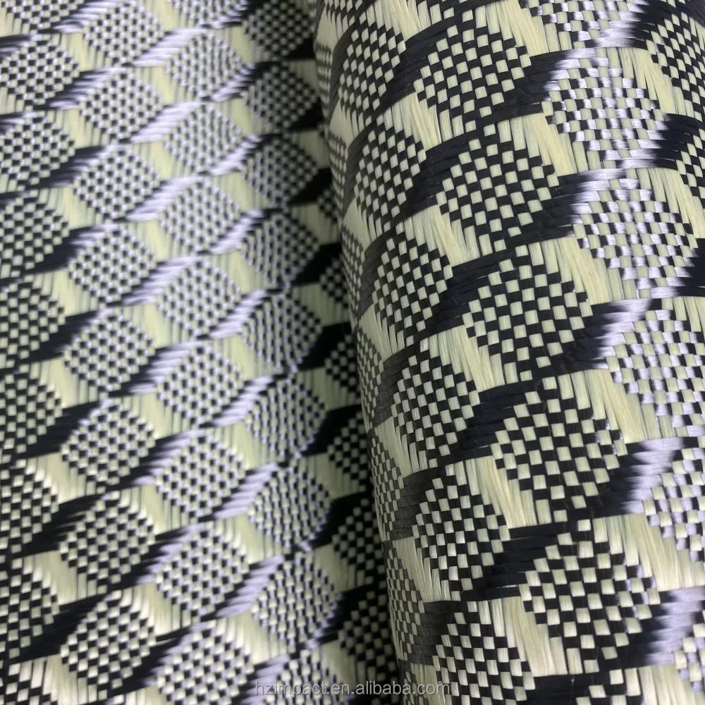 Original Factory 3k 240gsm Aramid Plaid Yellow Jacquard Carbon Fibre Cloth Original Factory 3k 240gsm Aramid Plaid Yellow Jacquard Carbon Fibre Cloth