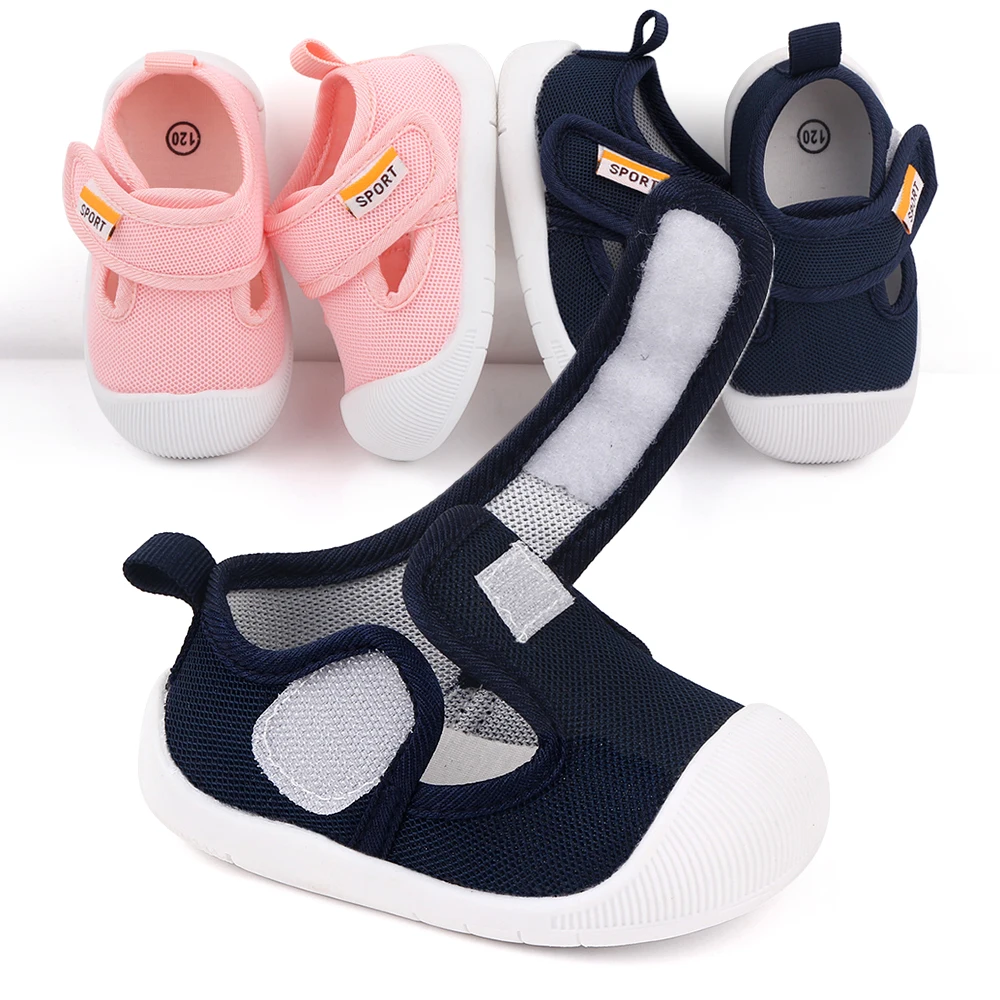 Children 1-3 Years Old Solid Color Mesh Surface Breathable Soft Soled Non-slip Shoes for Kids details