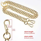Replacement Iron Flat Chain Strap Handbag Chains Accessories Purse Straps Shoulder Crossbody Straps