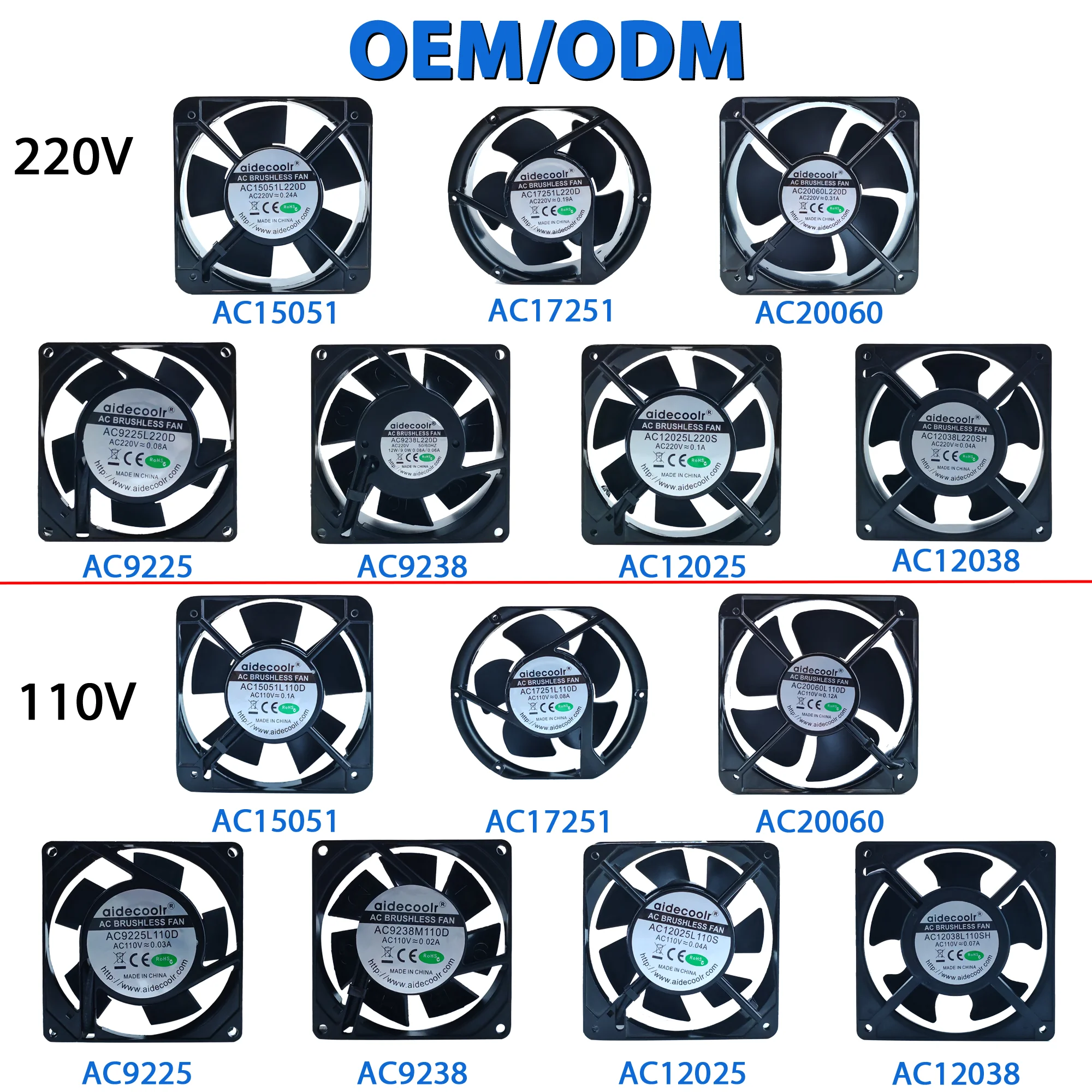 Axial Cooling Fan, 120x120x38mm, 110V, CNC - detail 14