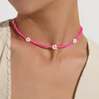Bead Necklace Bohemian 10 Color Handmade Small Flower Rice Bead Necklace Female Choker Necklace