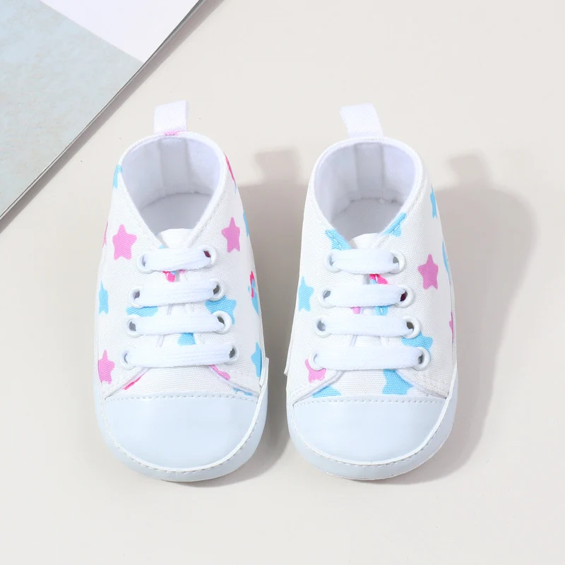 Wholesale Cheap Canvas Unisex Baby Shoes with Star apple Printing details