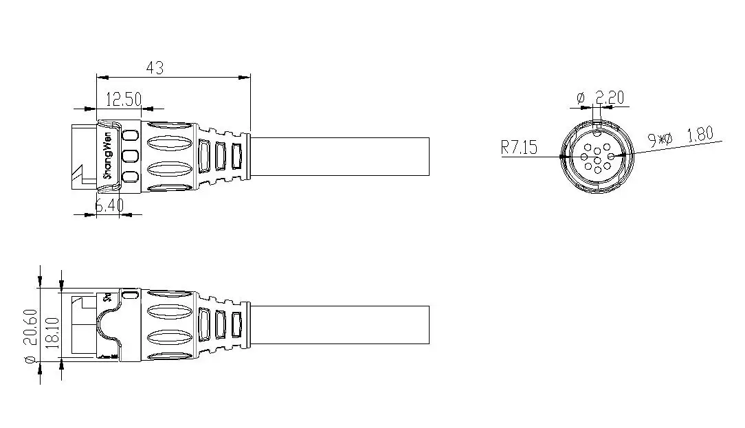 M19 Series Industrial Outdoor 3+9pin 2pin 3pin 4 Pin 5 Pin 6pin 9pin Male Connector