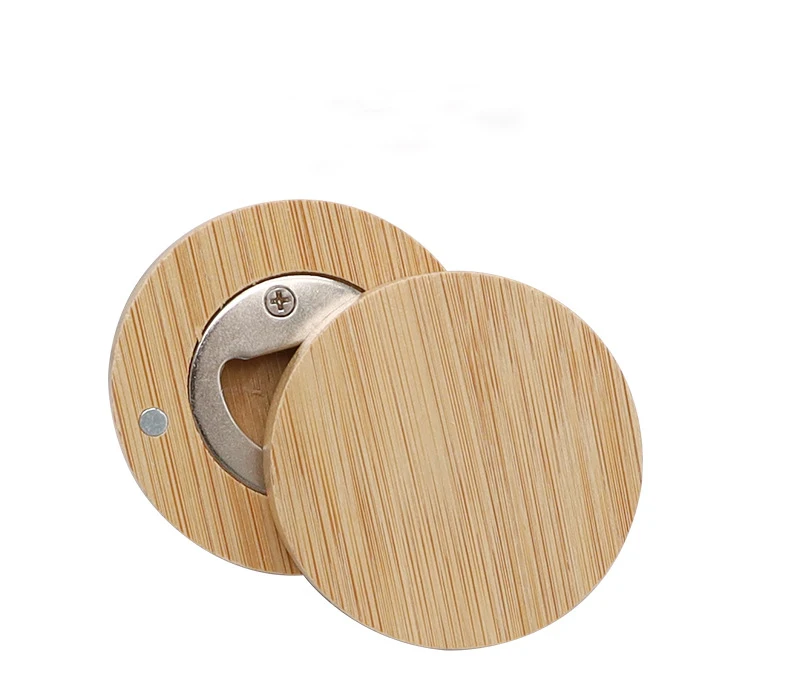 Wholesale Custom Logo Wooden Bamboo Magnetic Beer Bottle Opener As Decor or Wedding Favors Gifts