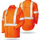Work Safety Reflective Coverall Mens Customized Overalls Reflective Shirt High Vis Safety Breathable Work Shirts