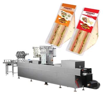 triangle sandwich biscuit pizza noodle bread automatic thermoforming packaging machine with MAP in solid box