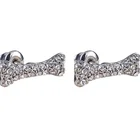 Stud Earrings Bincho Amazon Hot Sale Chic Bling Full Diamond Set Skull Bone Stud Earrings For Women