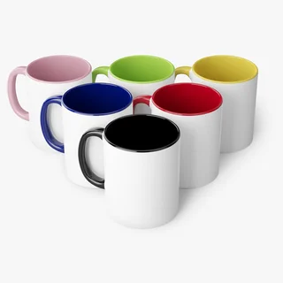 MICROWAVEABLE 11OZ customized TEXT Inner Rim Color Inner Color PERSONALITY Sublimation ceramic coffee Mug