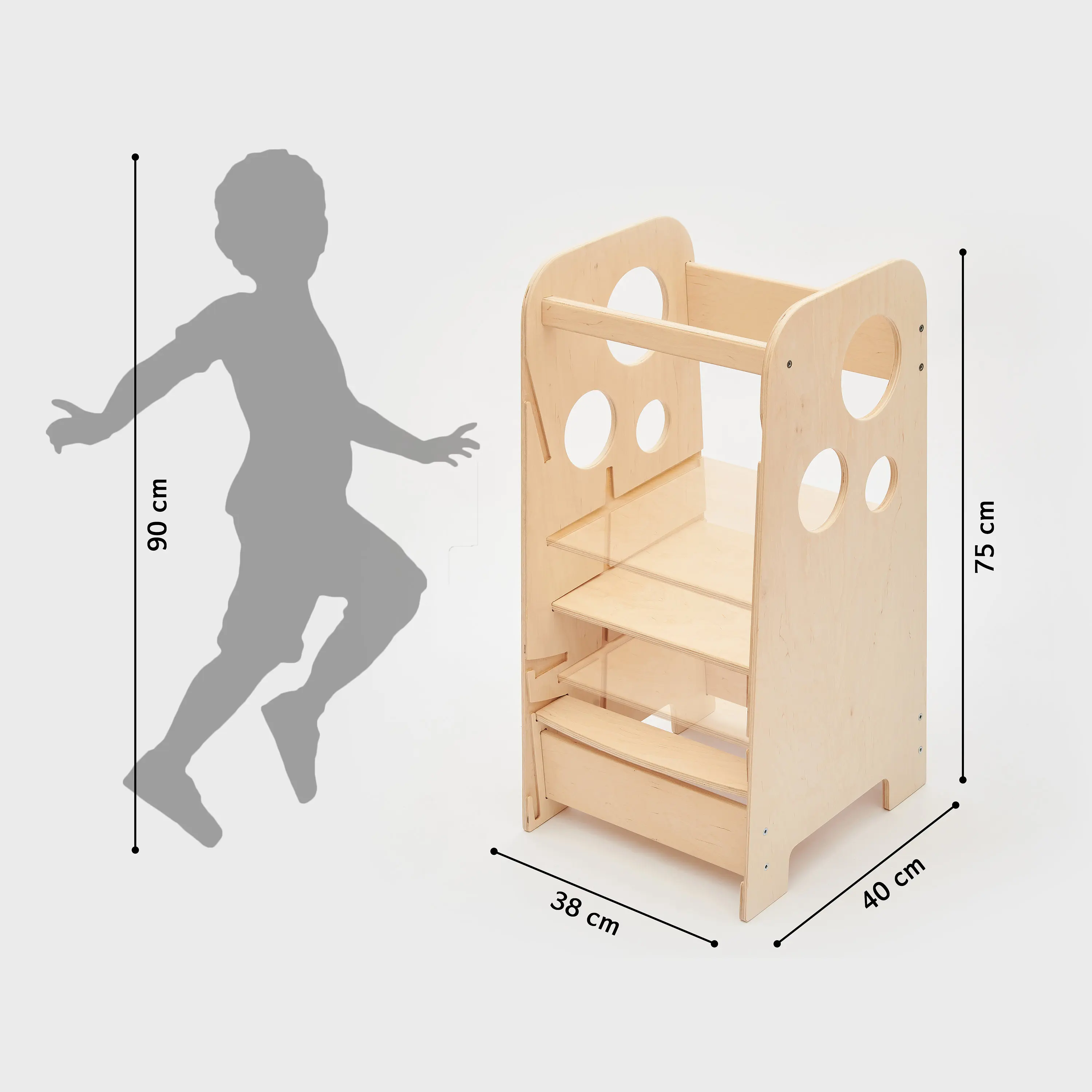 Tour d'apprentissage de sécurité pour enfants, aide-cuisine pour tout-petits, tabouret de marche, tour d'apprentissage montessori en bois pour enfants avec fabrication de tableau noir