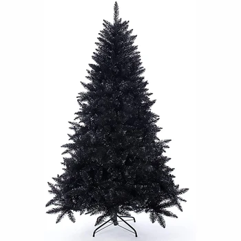 6ft Artificial Christmas Tree Classic Xmas Pine black PVC Christmas Tree with Metal Stand indoor holiday festival decor