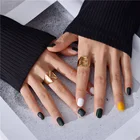 Letter Ring Rings Gold Silver Jewelry Women's 18K Gold Plated Initial Letter Ring Stainless Steel Rings