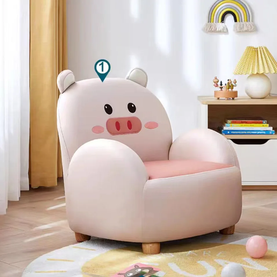 Kids Furniture Solid Wood Frame Lounger Fabric Seat Cute Animal Cheap Kids Sofa Mini Sofa Cartoon Upholster Chair