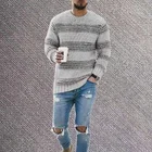 Sweaters For Mens Fashionable Striped Knitted Solid Color Pullover Sweaters For Mens