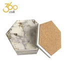 Coasters Ceramic Coaster Cork Custom Hexagon Marble Slate Ceramic Drink Coasters Set With Cork Back