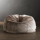 Hot Selling Polyester Acrylic Luxury Soft Faux Fur Beanbag Chair Cover