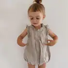 Baby Clothes Baby Jumpsuit New Solid Color Linen Clothes Breathable Romper For Girls