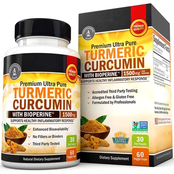 OEM Private Label Organic Ginger Extract Supplement Tablets Pills Improve Body Immunity Turmeric Curcumin Extract Capsules