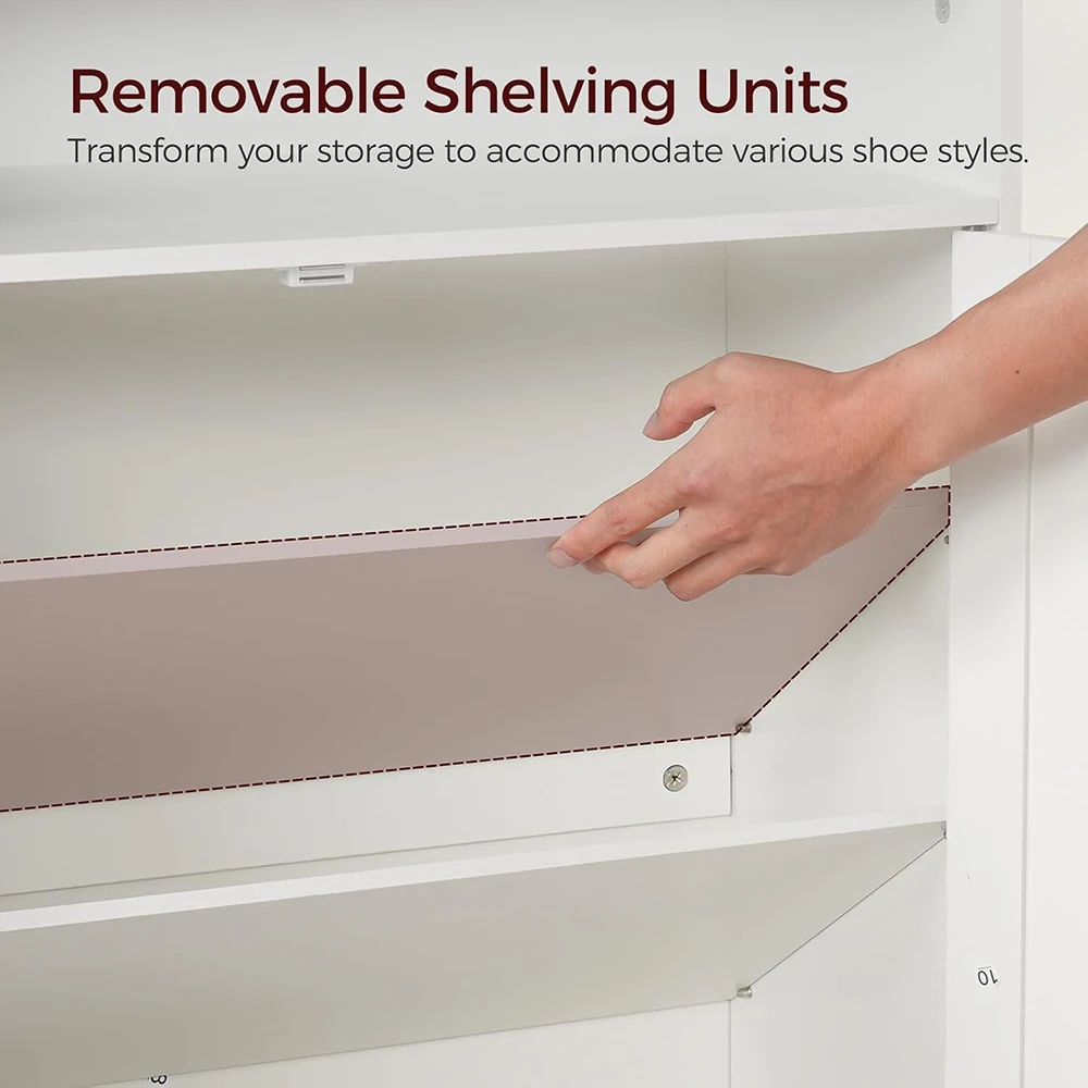 Farmhouse 6-Tier Shoe Storage Cabinet Entryway Freestanding Narrow Hidden Rack with Doors Shelves for Organizing Shoes Entrance factory